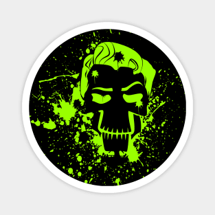 black skull, green blood Magnet